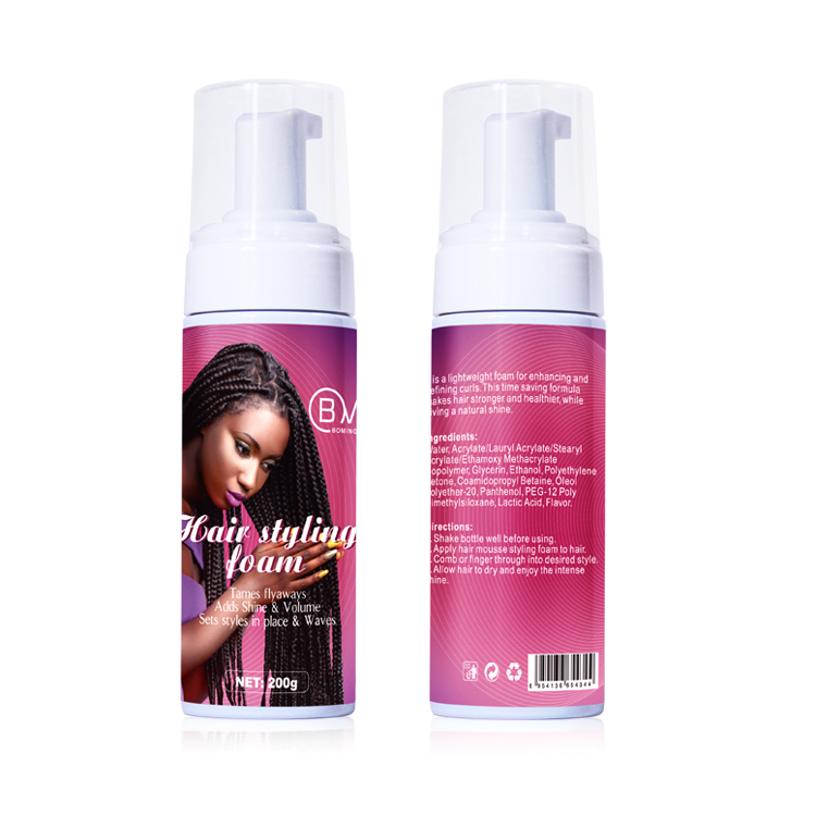 natural ingredients foam hair mousse for salon
