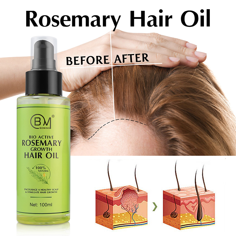 Comparison before and after using rosemary oil